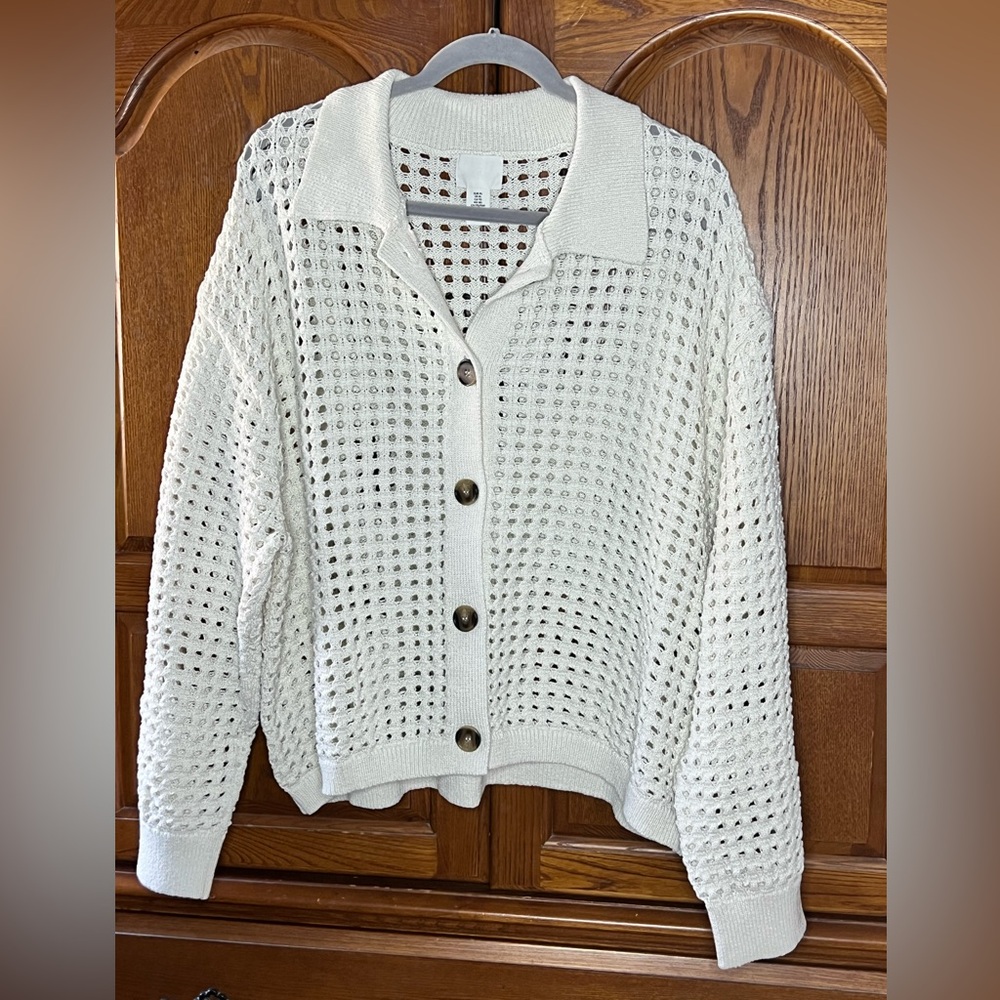 H&M Cream Knit Cardigan Sweater